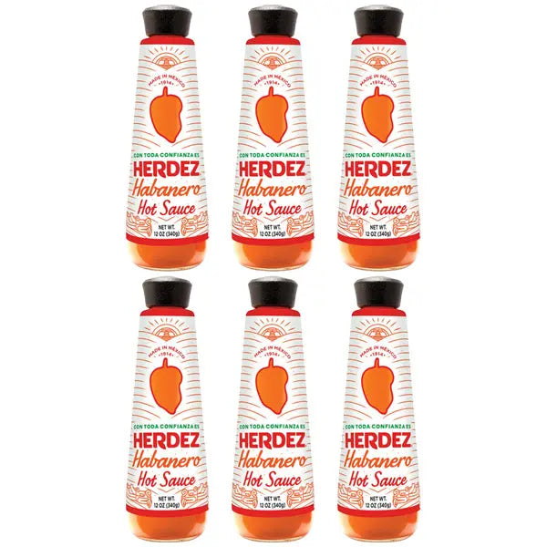 6 Pack - Herdez Habanero Mexican Glass Bottle Hot Sauce 12oz HERDEZ